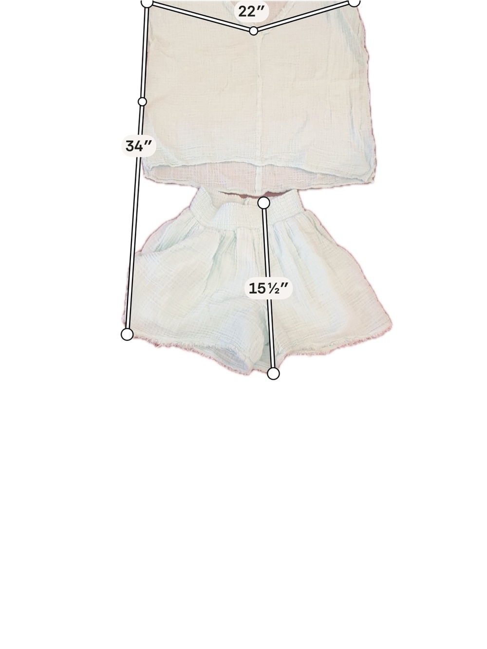 Michael Stars Mint Gauze Elastic Waist Shorts Small with Large Top - Picture 5 of 6